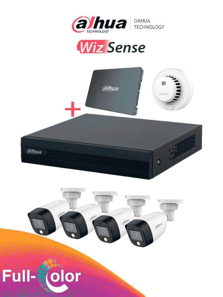 DAHUA PAQ-DH-KIT/XVR1B04-I-SSD(512G)/4-H-DHI-HY-SA13A - Kit FullColor de 4 Canales con SSD de 512GB/ 4 Camaras Full Color de 2 Megapixeles con Microfono/ Regalo Detector de Humo Stand Alone DHI-HY-SA13A DAHUA PAQ-DH-KIT/XVR1B04-I-SSD(512G)/4-H-DHI-HY-SA13A - Kit FullColor de 4 Canales con SSD de 512GB/ 4 Camaras Full Color de 2 Megapixeles con Microfono/ Regalo Detector de Humo Stand Alone DHI-HY-SA13A